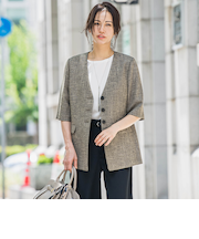 トリッカースラブハーフスリーブジャケット≪手洗い可能・防シワ・UV≫