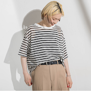 【WEB限定】シアーボーダーニットプルオーバー≪手洗い可能≫