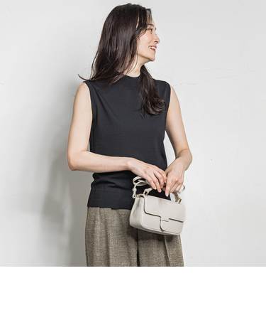 ノースリーブハイネックニット ≪手洗い可能≫