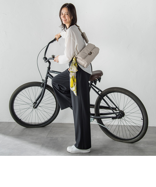 【WEB限定】Active Beautyワイドパンツ≪洗濯機で洗える≫