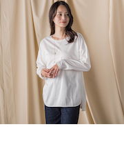 【WEB限定】汗じみ防止スムースロングTシャツ ≪洗える／接触冷感≫