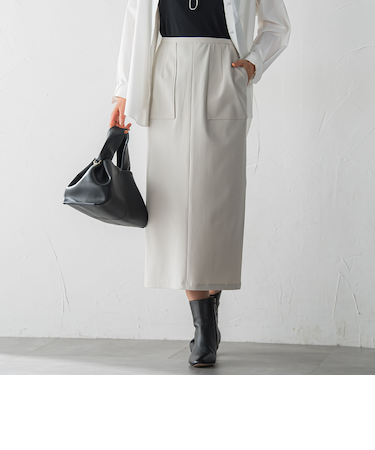 【WEB限定】Active Beautyナロースカート≪洗濯機で洗える≫