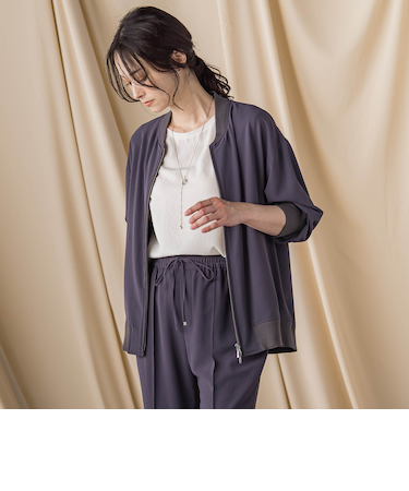 キレイ×リラックス ライトブルゾン ≪接触冷感 / UV / 洗濯機で洗える≫