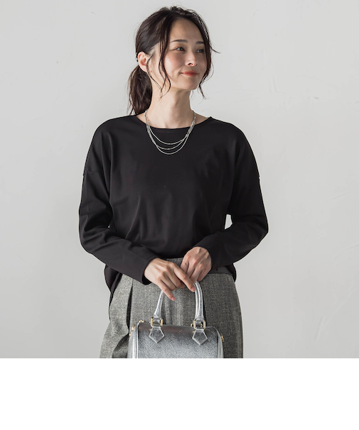 エッセンシャルフライスカットソー ≪洗濯機で洗える≫