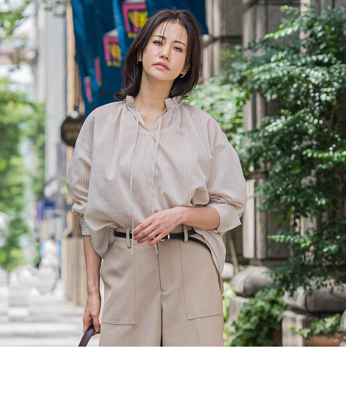 後染めボイルシアーフリルブラウス≪洗濯機で洗える≫