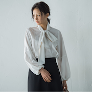 フォルムボウタイブラウス≪洗濯機で洗える≫