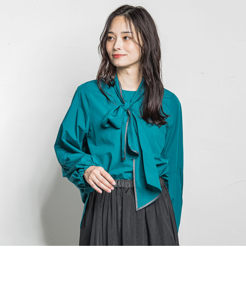フォルムボウタイブラウス≪洗濯機で洗える≫