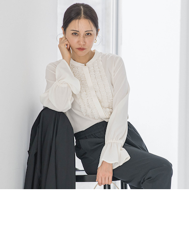 【WEB限定】ジョーゼットフリルブラウス