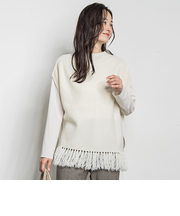 カシミヤシルクフリンジベスト