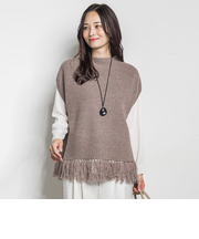 カシミヤシルクフリンジベスト