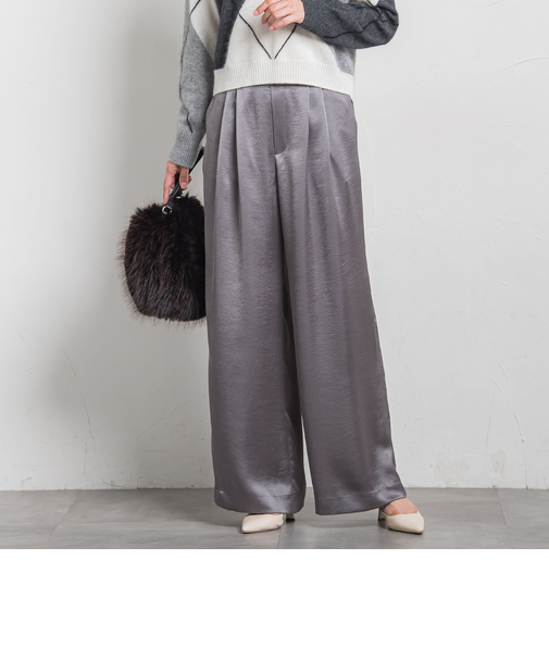 カリーヌサテンパンツ≪洗える≫