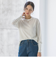 【WEB限定】ベーシックウールクルーネックニット≪洗える≫