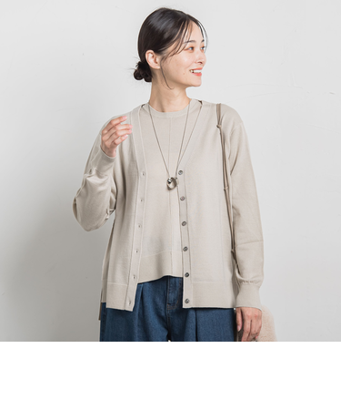 【WEB限定】ベーシックウールカーディガン≪洗える≫