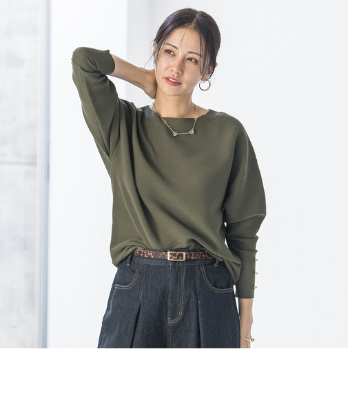 【WEB限定】ソデボタンガーターニット≪11号あり/洗える≫