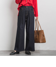 【WEB限定】365デニムパンツ ワイドシルエット≪洗える≫