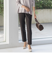 両面起毛テーパードパンツ≪13号あり/洗える/セットアップ対応≫