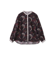 チェーンベルトプリントブラウス