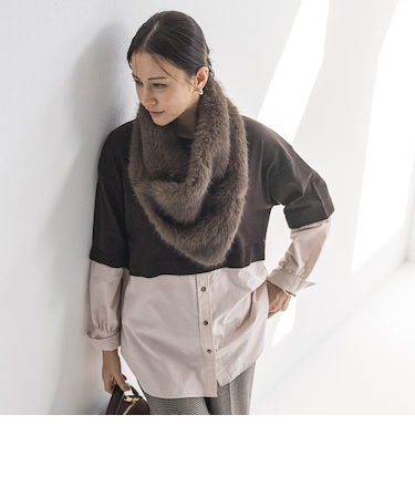 【WEB限定】シャツドッキングニット≪洗える≫