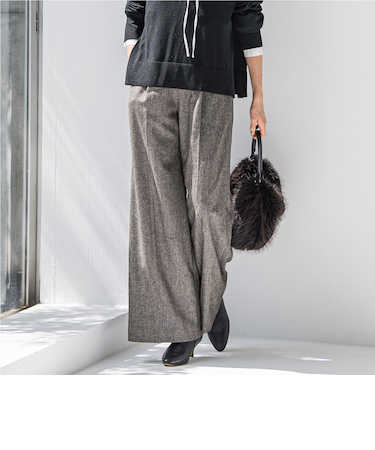 ツイルツイードワイドパンツ