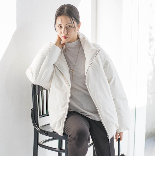 スタンドカラーダウンブルゾン