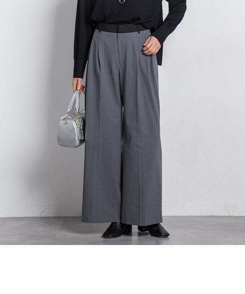 ライトウェイトストレッチワイドパンツ≪洗える≫