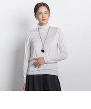 【WEB限定】吸湿発熱スムースストレッチタートルカットソー