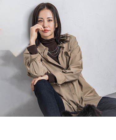 【WEB限定】吸湿発熱スムースストレッチタートルカットソー