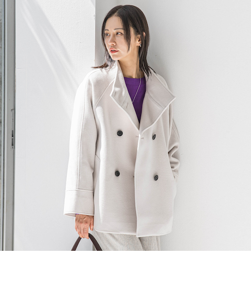 美品✨ CLOCHE PECOLAMB ウール ショートコート ダブルコート M