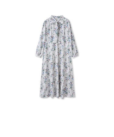 ウィンターフラワープリントワンピース