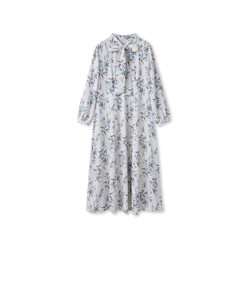 ウィンターフラワープリントワンピース