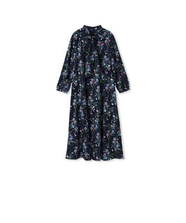 ウィンターフラワープリントワンピース