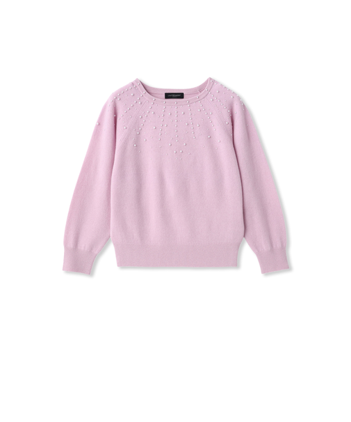 パール刺繍ニットプルオーバー