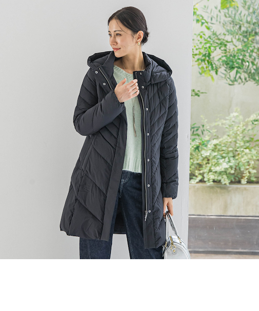 ストレッチダウンロングコート