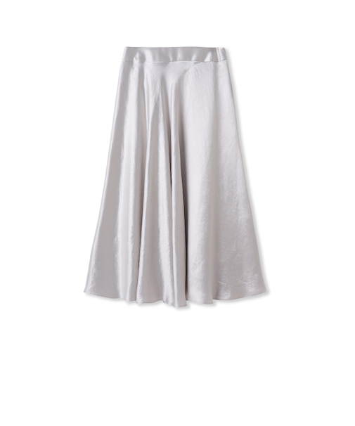 サテンフレアースカート
