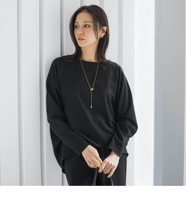 両面起毛ドロップショルダーブラウス≪洗える/セットアップ対応≫
