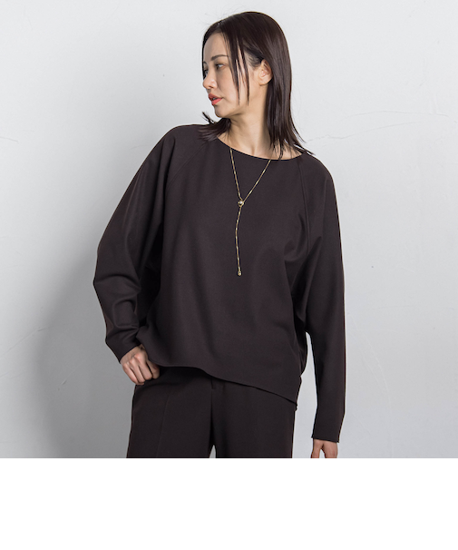 両面起毛ドロップショルダーブラウス≪洗える/セットアップ対応≫