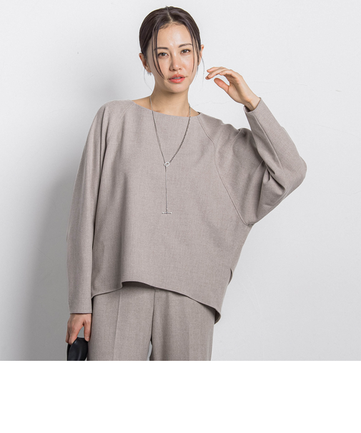両面起毛ドロップショルダーブラウス≪洗える/セットアップ対応≫