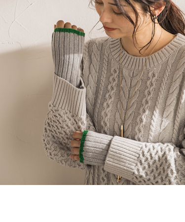 【WEB限定】【WILLIAM BRUNTON】カシミヤラインニットグローブ