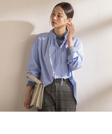 コットンフリルカラーブラウス