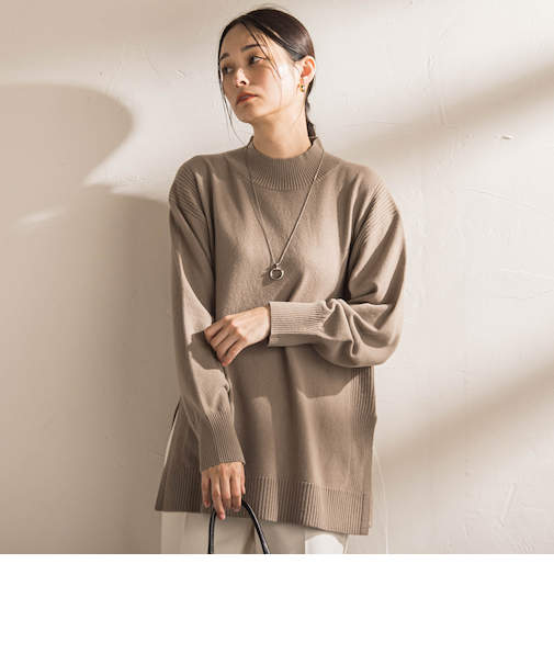 ファインメリノウールチュニックニット≪洗える≫