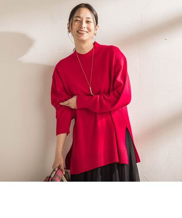 ファインメリノウールチュニックニット≪洗える≫