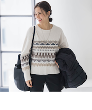 ノルディック柄ニット≪洗える≫