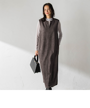 【WEB限定】フェイクスエードワンピース≪洗える≫