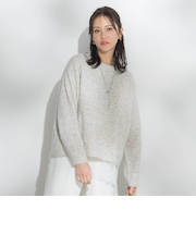 スパンコールクルーネックニット≪洗える≫