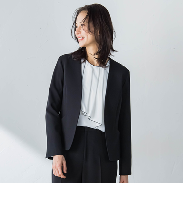 【WEB限定 13号】トリクシオンノーカラージャケット≪セットアップ対応/手洗い可能≫