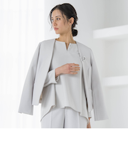 トリクシオンノーカラージャケット≪セットアップ対応/手洗い可能≫