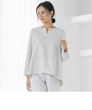 トリクシオンキーネックブラウス≪セットアップ対応/手洗い可能≫