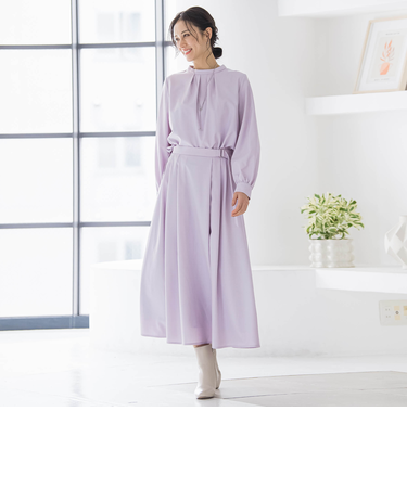 ウールブレンドストレッチフレアスカート≪セットアップ対応/手洗い可能≫