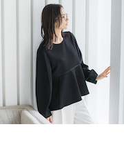 ペプラムシルエットプルオーバー≪洗える≫