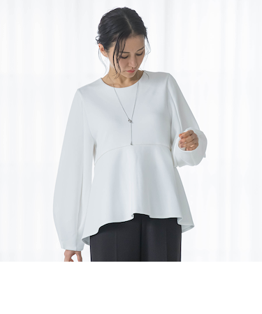 ペプラムシルエットプルオーバー≪洗える≫